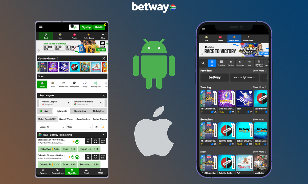 Betway mobile application for Android & iOS devices
